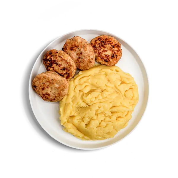 Chicken Patties with Mashed Potatoes